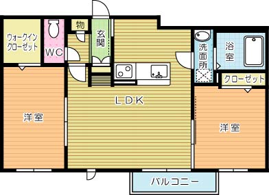サンヴィレッジⅡＢ棟 202号室 間取り