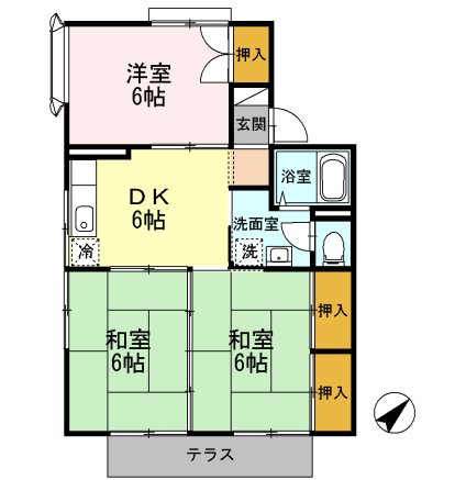 フォワイエ月見台 102号室 間取り