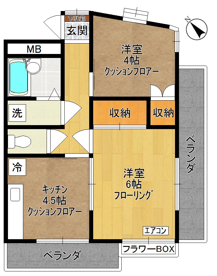 ハヤカワハイム 301号室 間取り