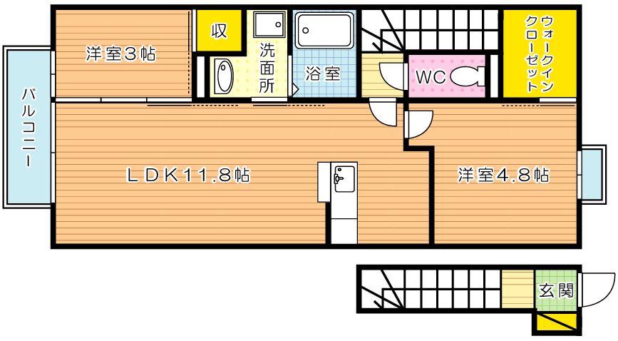 ラムロ吉田 201号室 間取り
