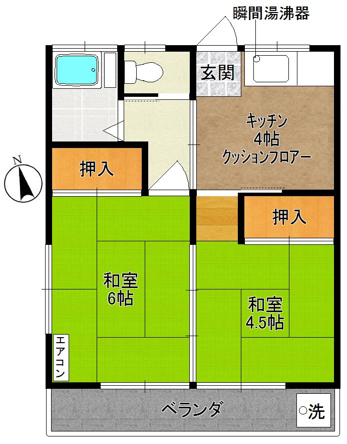 コーポ洋 202号室 間取り