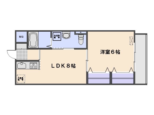 リビオーヌ五日市中央 303号室 間取り