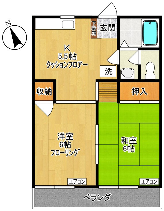 クリエール野村 203号室 間取り