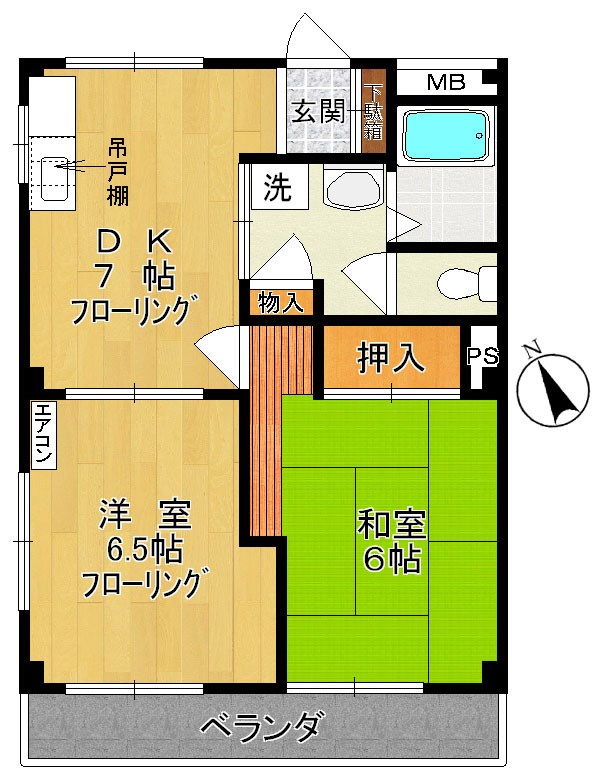 セゾンドゥー 203号室 間取り