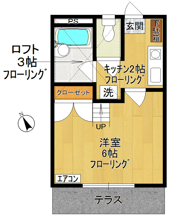 アイランドB 111号室 間取り