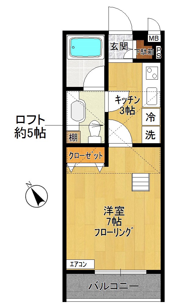 プレミール枡形 102号室 間取り