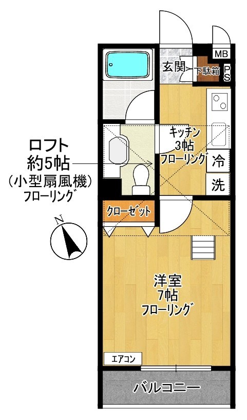 プレミール枡形 102号室 間取り