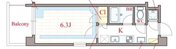 フェリス北堀江 間取り