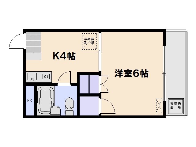 コートハウス坪井 102号室 間取り