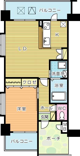 アースコートＹ&rsquo;ｓシティ香春口 401号室 間取り