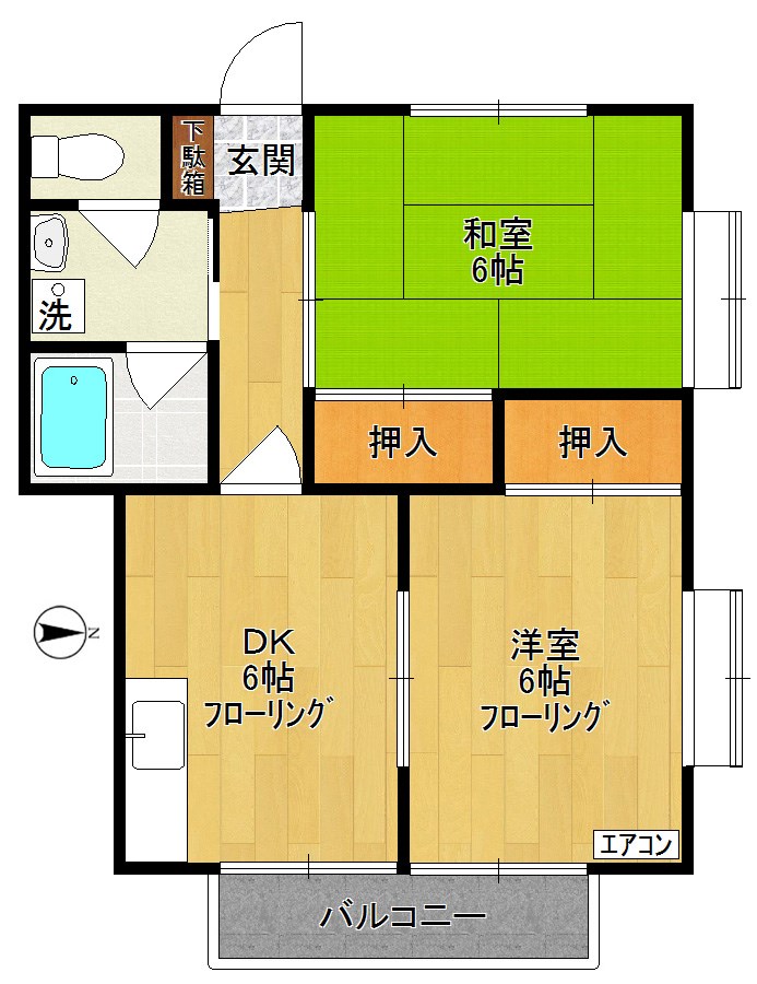 ハイツ北上 201号室 間取り