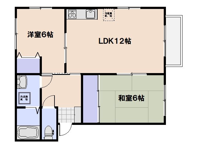 ドミール楽々園 202号室 間取り