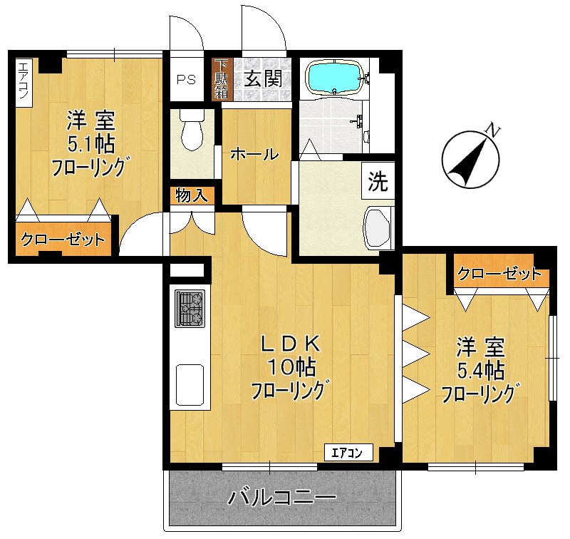 メゾン梨花VI 301号室 間取り