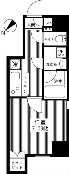 スカイコートパレス八丁堀 0302号室 間取り