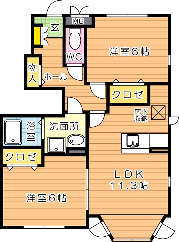 カサブローテ 101号室 間取り