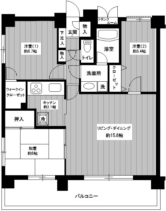 パテラスクエア流山 0505号室 間取り