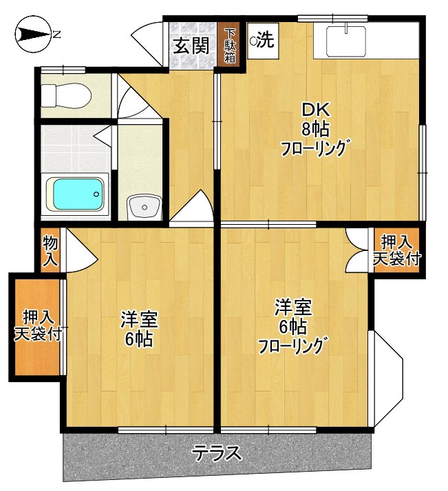 K2コーポ 101号室 間取り