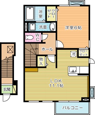 アルカンシエルＹ　Ａ 205号室 間取り