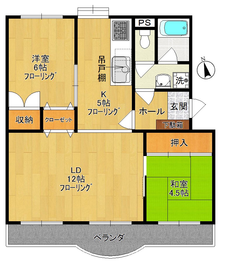 菅住宅2号棟 304号室 間取り