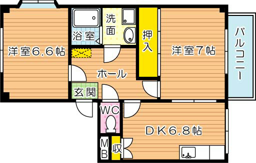 リバーサイドＭ　Ａ棟　 間取り