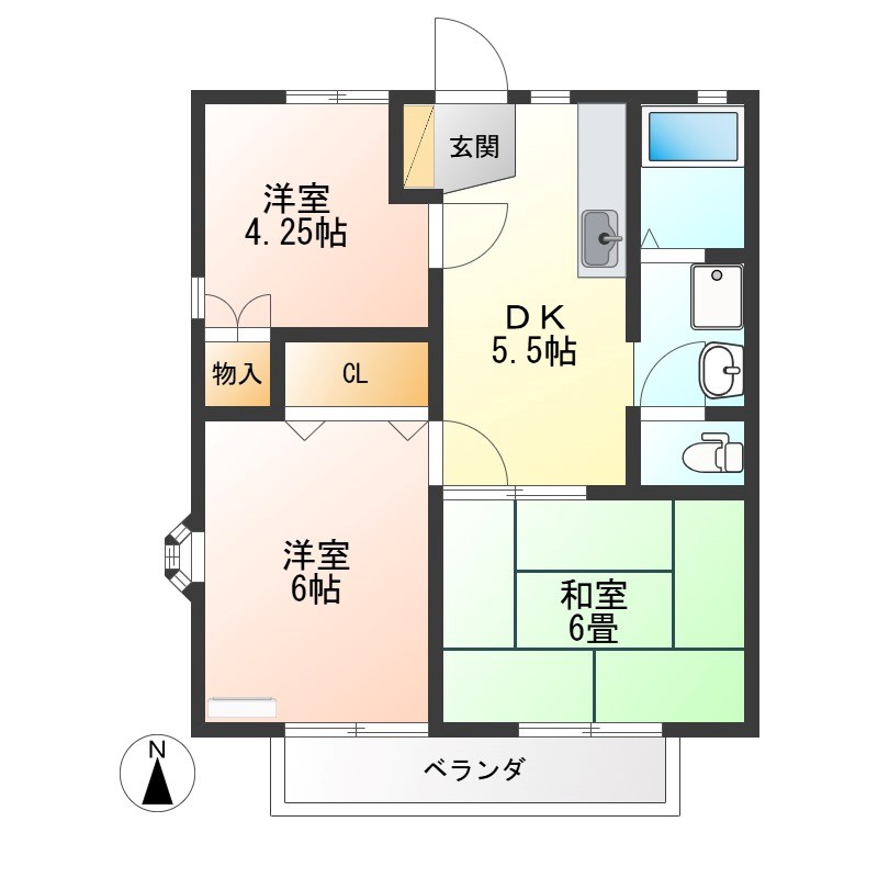 ファミリータウンみずほの　D棟 101号室 間取り