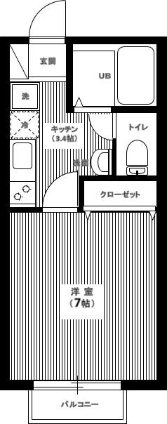 キャメル谷塚Ⅲ 0102号室 間取り