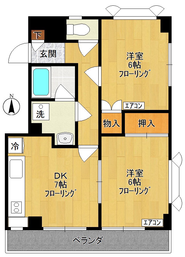 ハルミハイツ 201号室 間取り