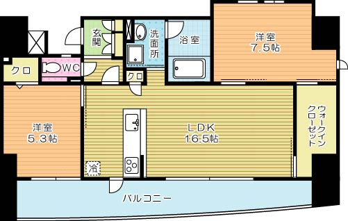 ヴェールヴァン田町 802号室 間取り
