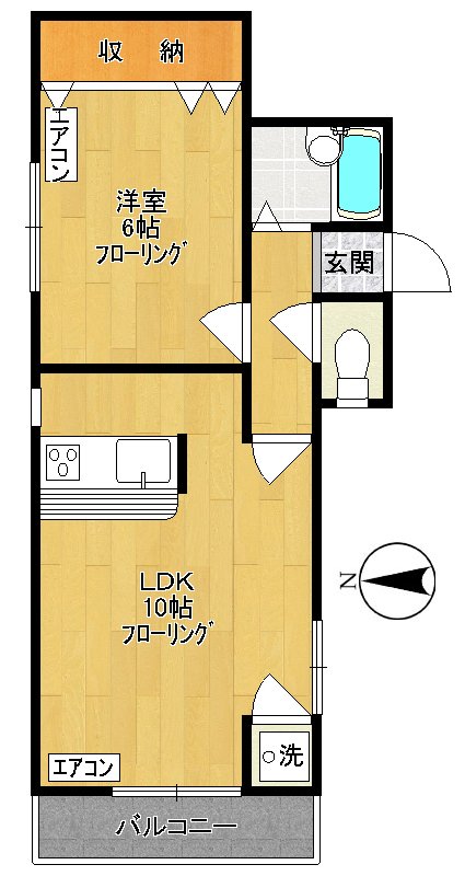 北星コーポ 201号室 間取り
