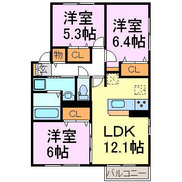 プレフェリート飛香台 202号室 間取り