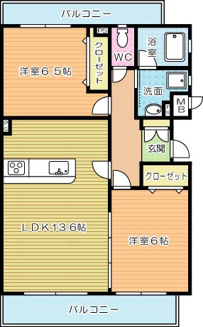 クレールコパン　 303号室 間取り