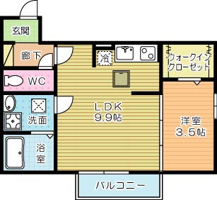 ラジュネス下曽根 102号室 間取り