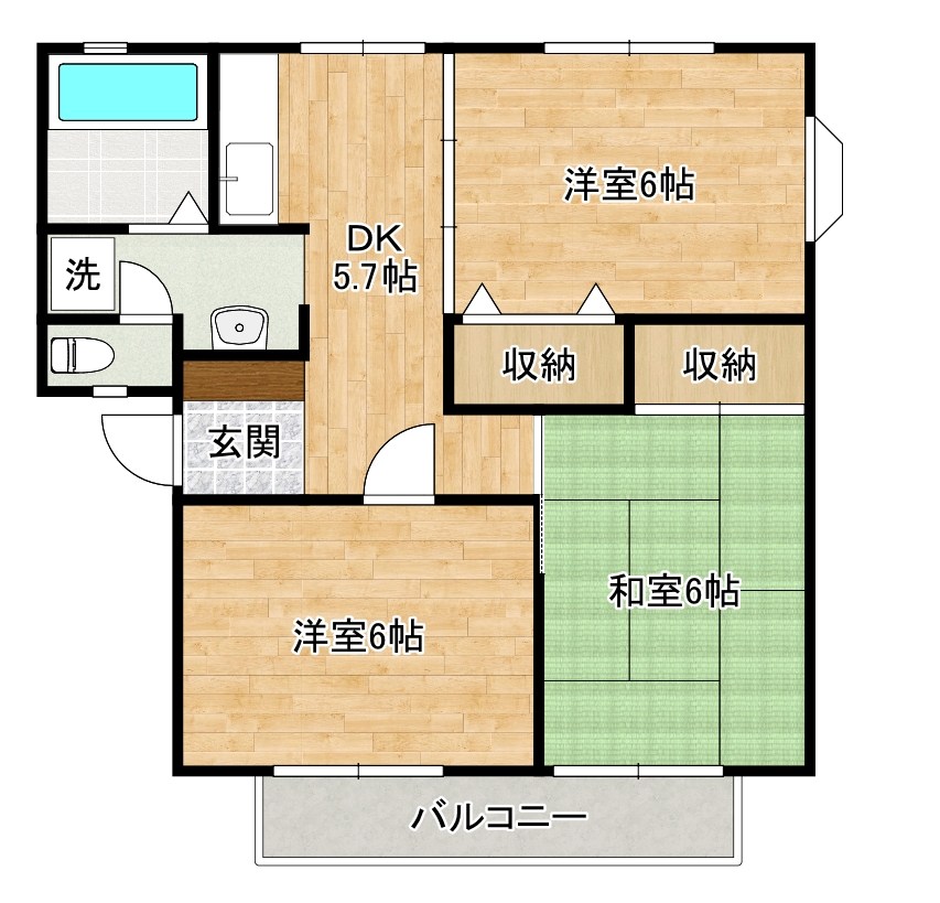 サクセス葛原Ｂ棟 203号室 間取り
