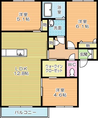 パストラーレ潤崎Ｄ 202号室 間取り