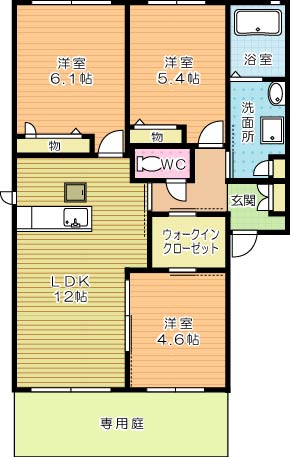 パストラーレ潤崎Ｅ 101号室 間取り