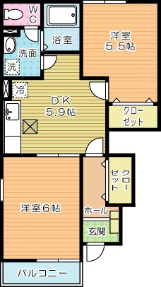 ソレアード中曽根Ｄ 101号室 間取り