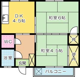 シャトー城野 3号室 間取り