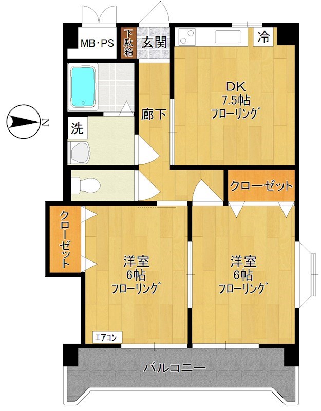 メイプルハウス 201号室 間取り
