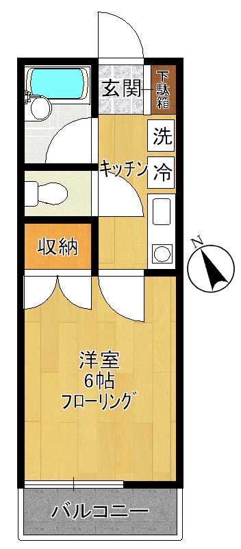 マルクレードル 102号室 間取り