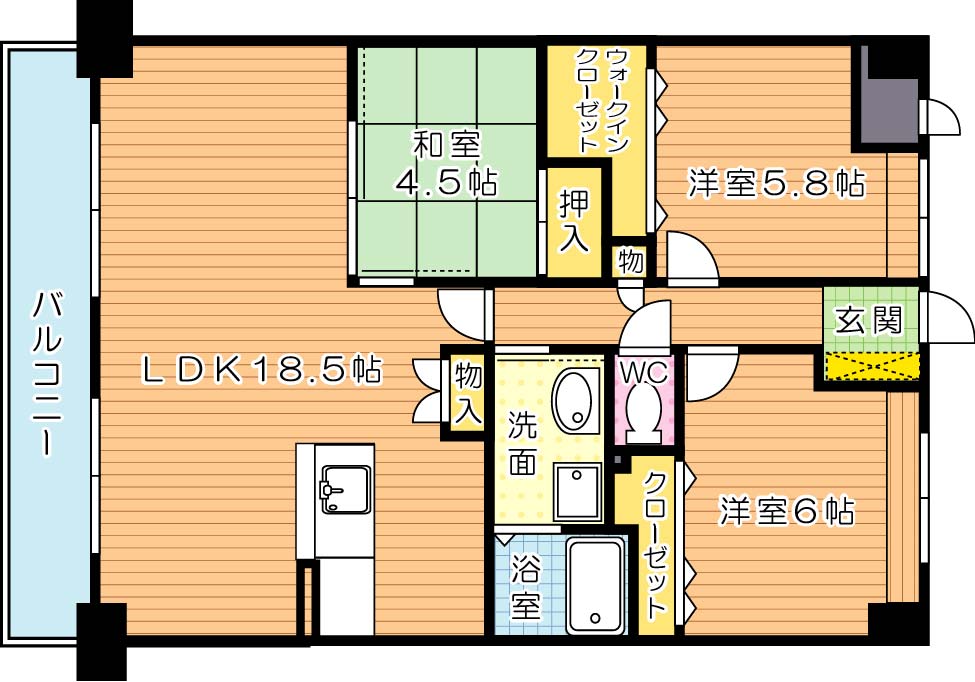 スマートⅡ 1102号室 間取り