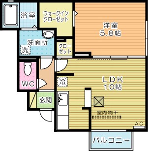 サンクレール 101号室 間取り