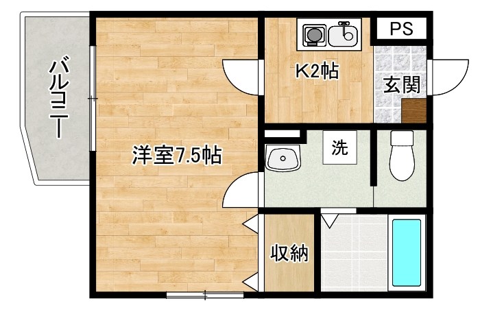 シャトル工大前 202号室 間取り
