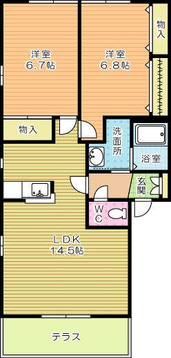 エクセレント田原　Ａ棟 101号室 間取り