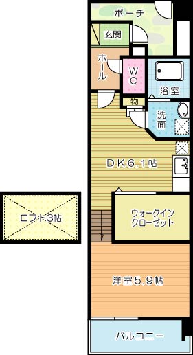 ルピナス守恒 206号室 間取り