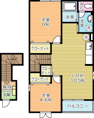 イーストヒルズⅡ 201号室 間取り