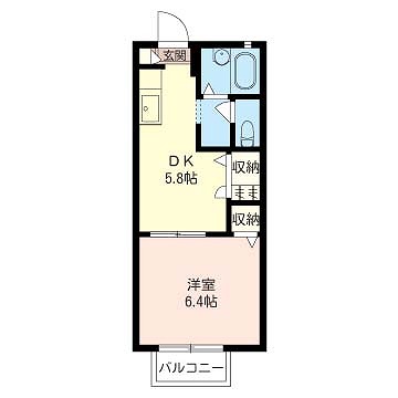 グリーンヒルKⅠ X01~X06号室 間取り