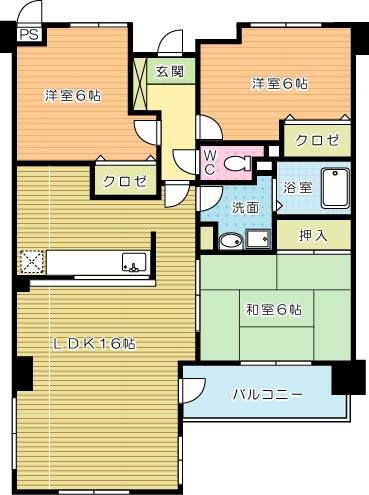 アンジェロポストⅠ 402号室 間取り