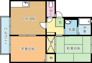 アヴィタシオン湯川 201号室 間取り