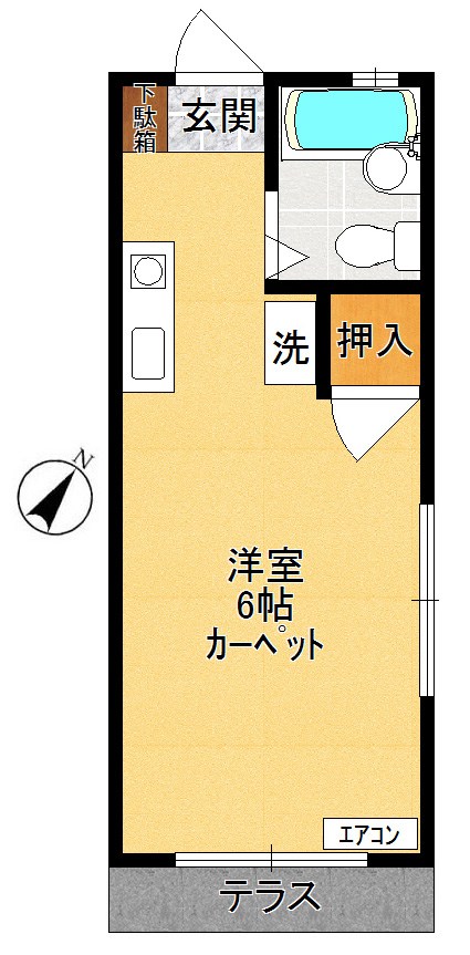 ハウス・ベル 101号室 間取り
