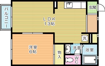 リヴァー下到津 203号室 間取り